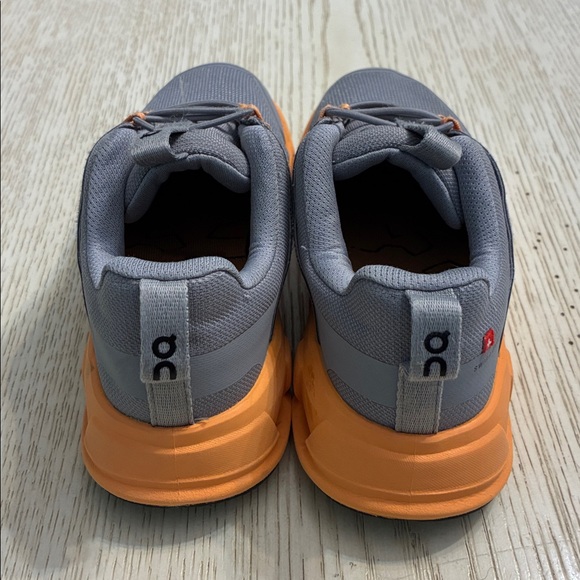 Little Kids OnCloud On Cloudswift Running Sneaker Shoes (Grey/Orange) - Picture 6 of 11